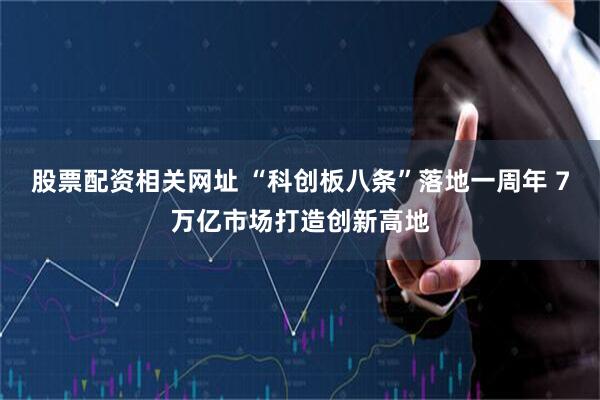 股票配资相关网址 “科创板八条”落地一周年 7万亿市场打造创新高地