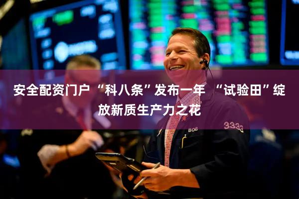 安全配资门户 “科八条”发布一年  “试验田”绽放新质生产力之花