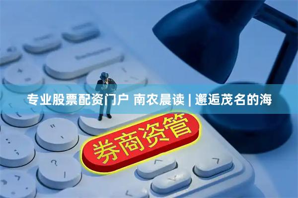 专业股票配资门户 南农晨读 | 邂逅茂名的海