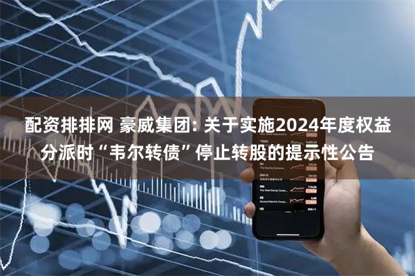 配资排排网 豪威集团: 关于实施2024年度权益分派时“韦尔转债”停止转股的提示性公告